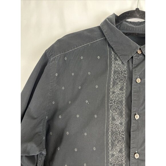 Tommy Bahama Shirt Men’s Size L Cotton-Silk-Blend Western-Style - Picture 3 of 14